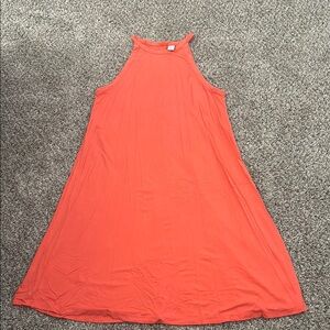 Old Navy Coral High Neck Casual Tank Dress